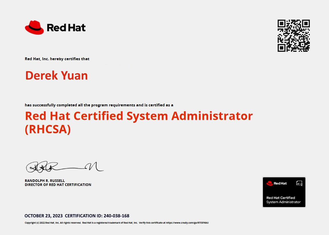 Red Hat Certificate